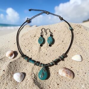 Elegant Turquoise Necklace and Earring Set